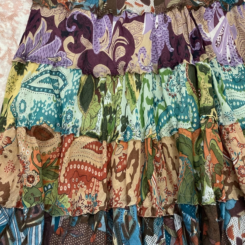 New Directions Colorful Patchwork Maxi Skirt - image 2